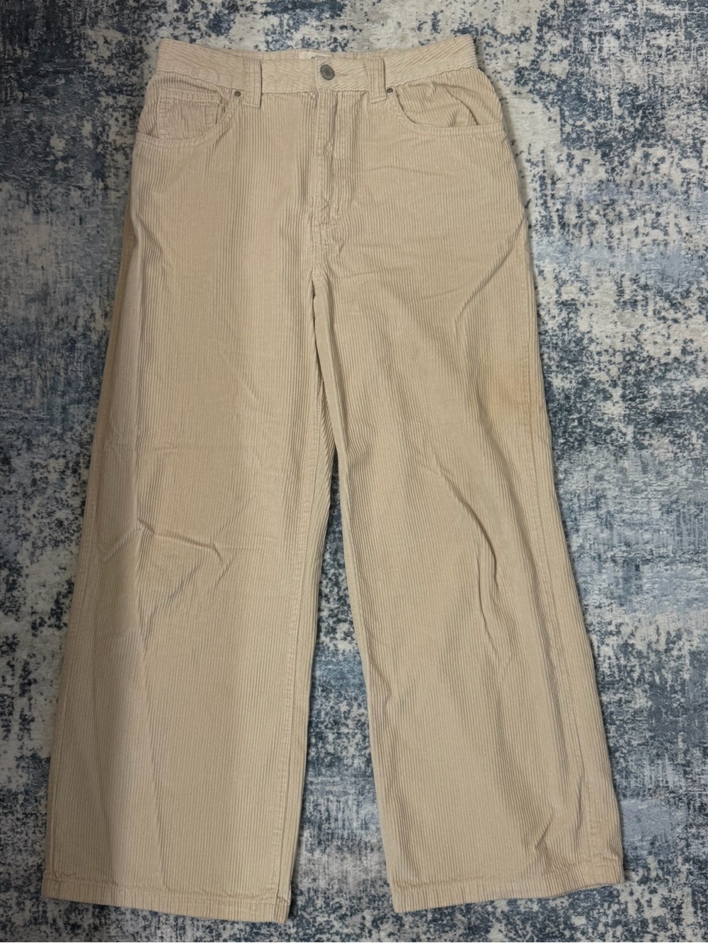 Cotton On Women’s High-Rise Wide-Leg Corduroy Pants in Light Tan